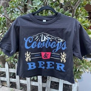 Cowboys and beer crop top S- 3X for sale